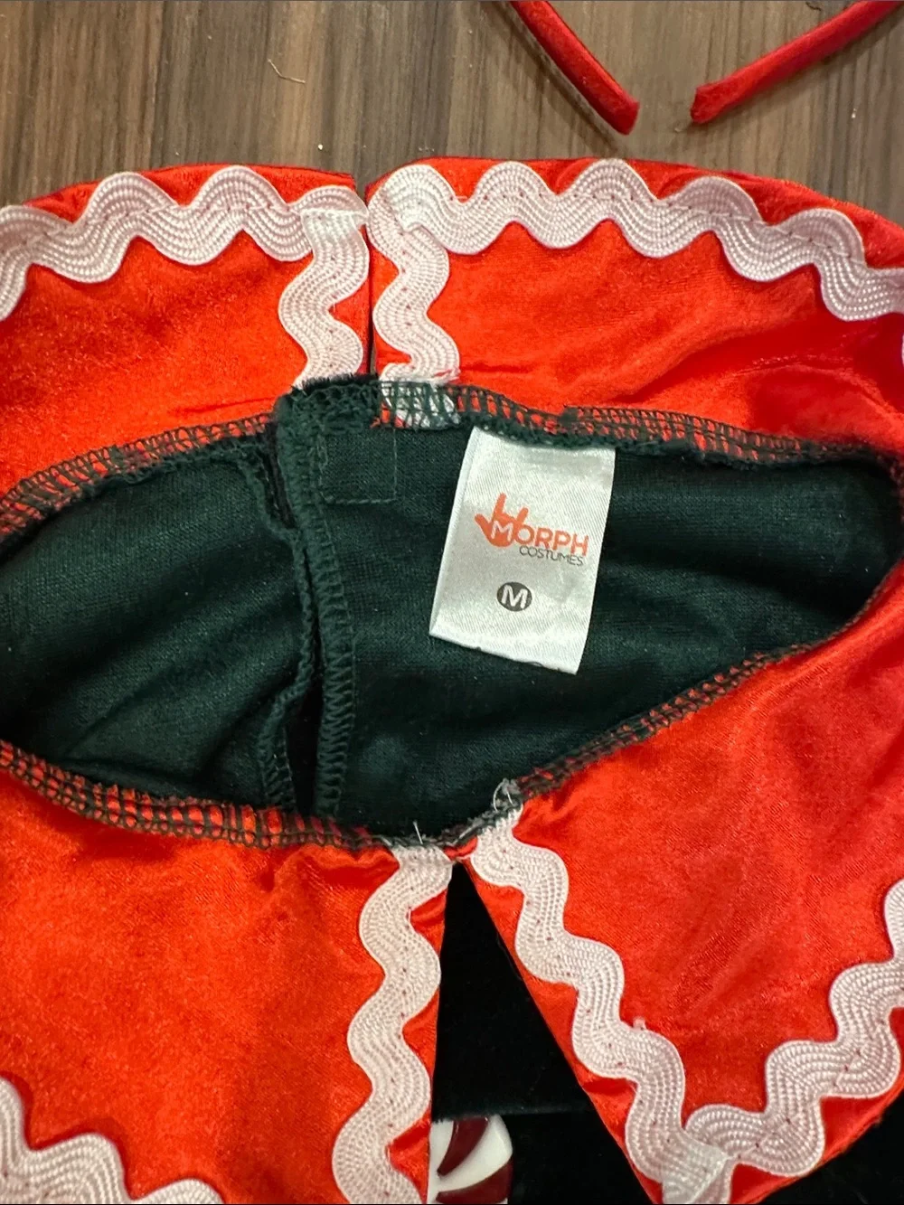 Kids Green and Red Peppermint Elf Costume with Sparkle Bow sequin headband M